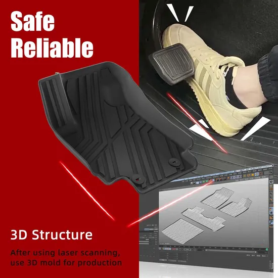 Tapis de voiture 3D en TPE toutes saisons, imperméable et non